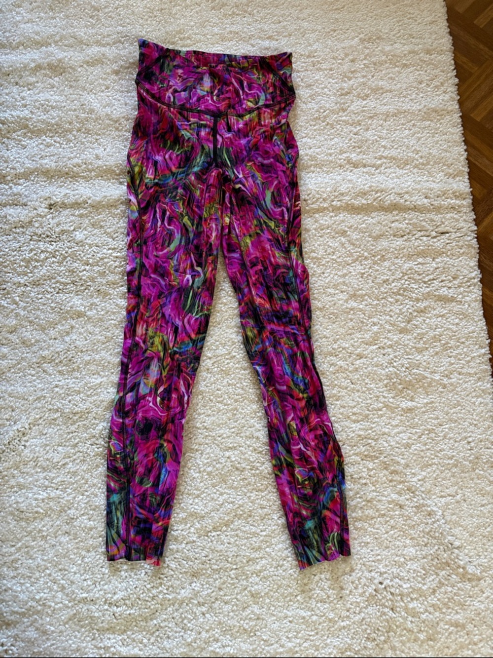 lululemon athletica Pink and Multicolor Abstract Print Leggings